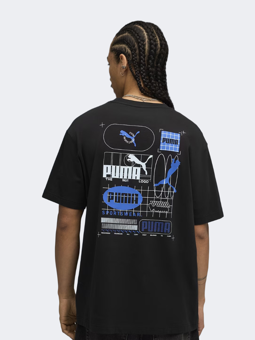 Puma Graphic Grid Men Lifestyle T-Shirt Black