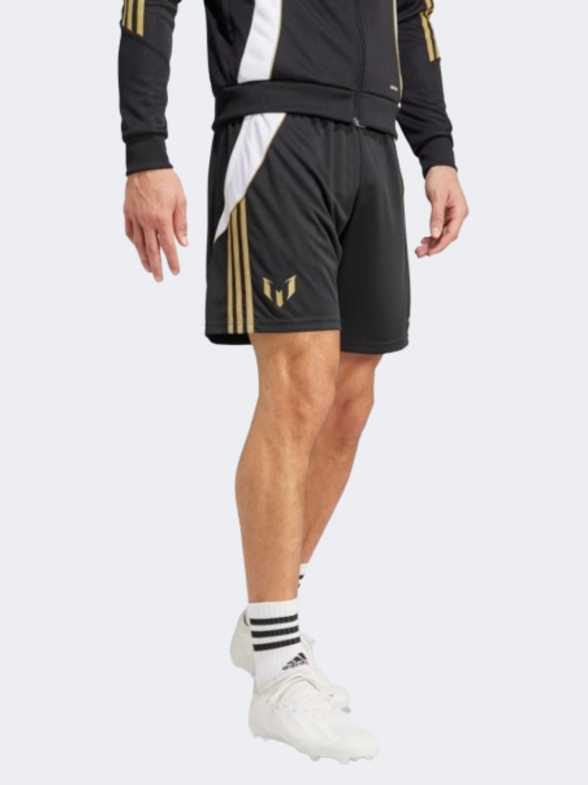 Adidas Messi Men Football Short Black Gold White