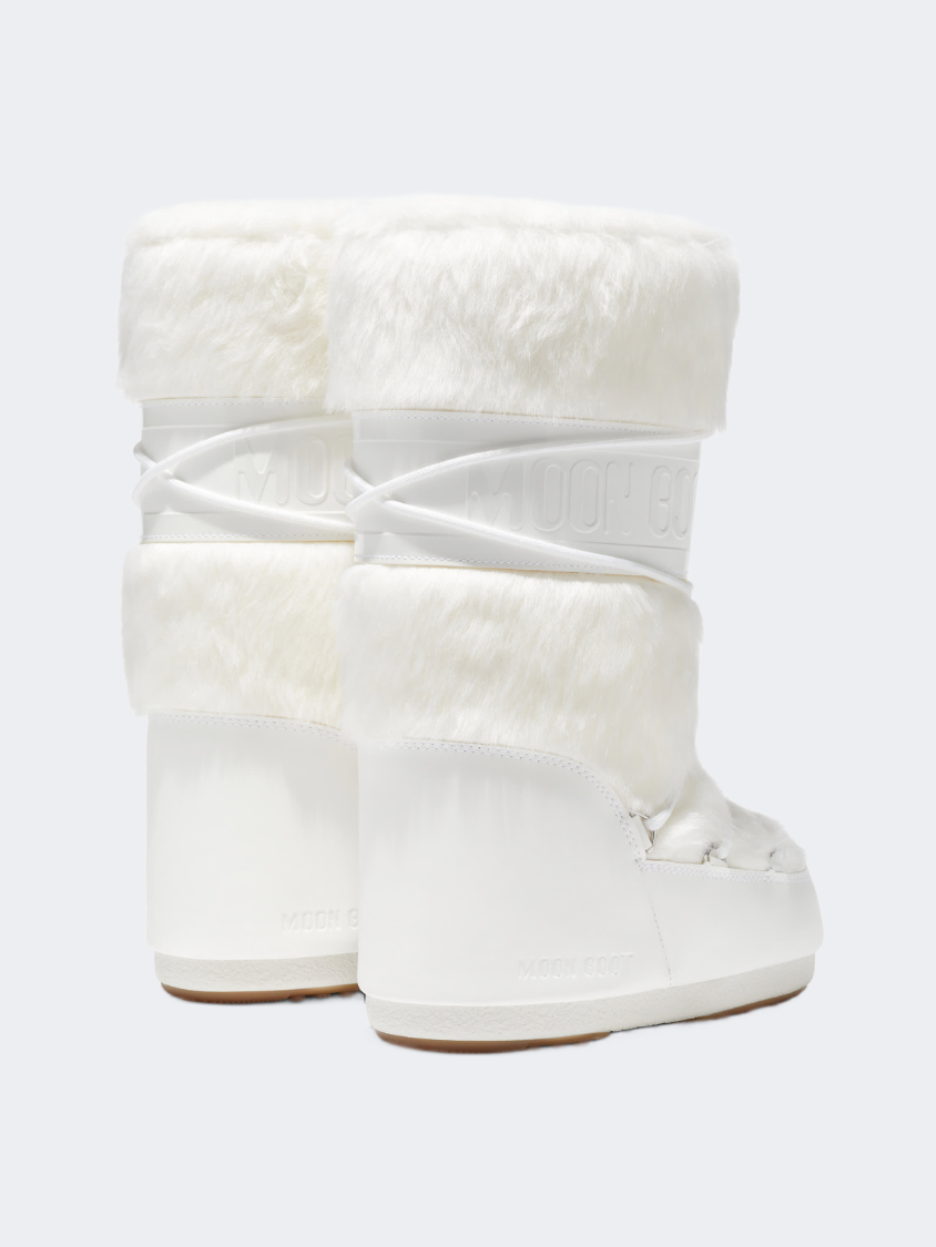 Moonboot Icon Faux Fur Unisex After Ski Boot Optical White