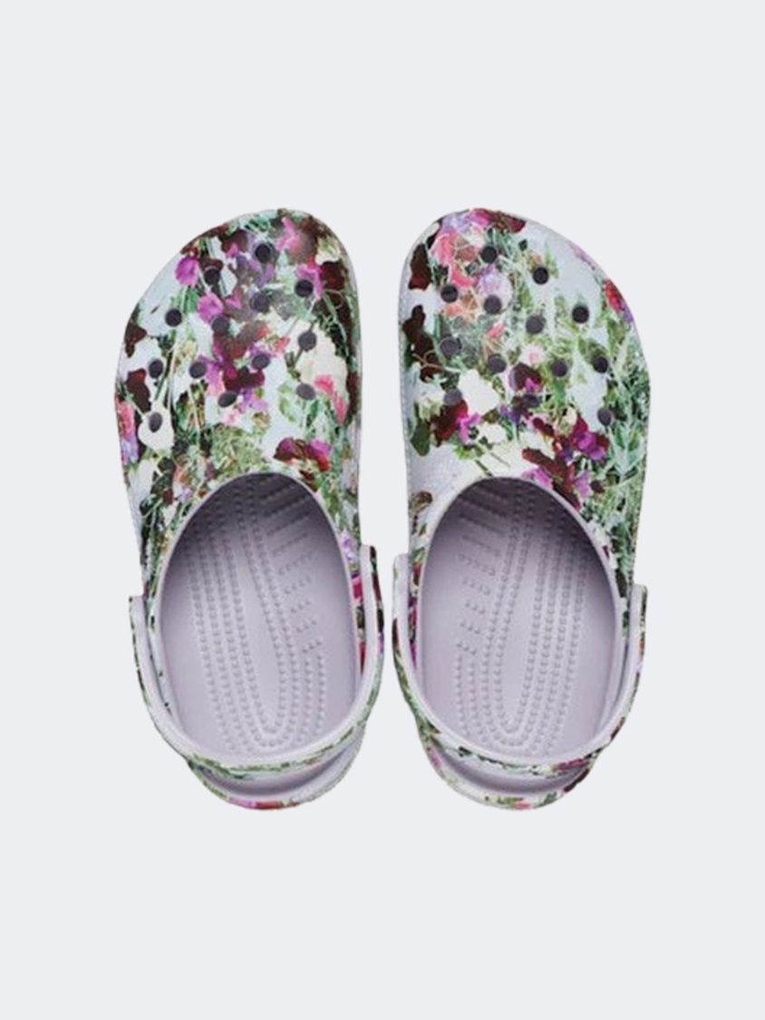 Crocs Classic Photoreal Floral Clog Unisex Lifestyle Slippers Mauve Mist