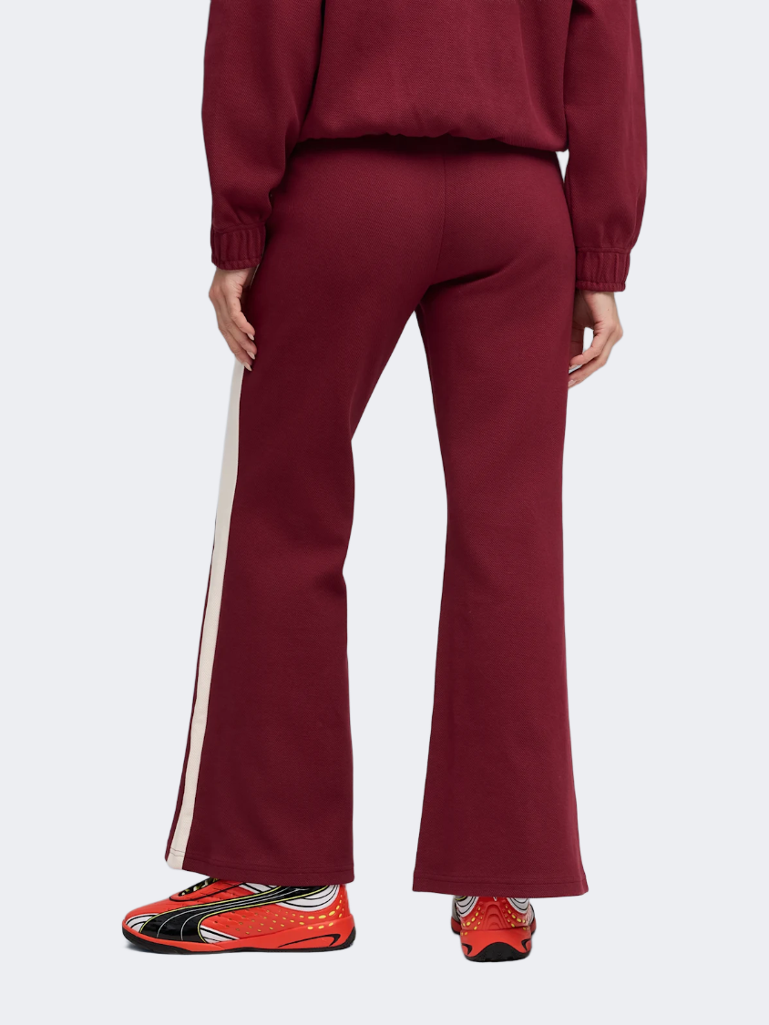 Puma T7 Flared Women Lifestyle Pant Ruby Shimmer