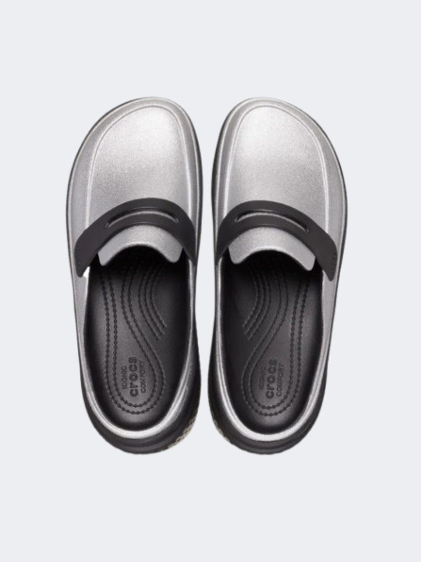 Crocs Stomp Metallic Loafer Women lifestyle Slippers Silver/Black