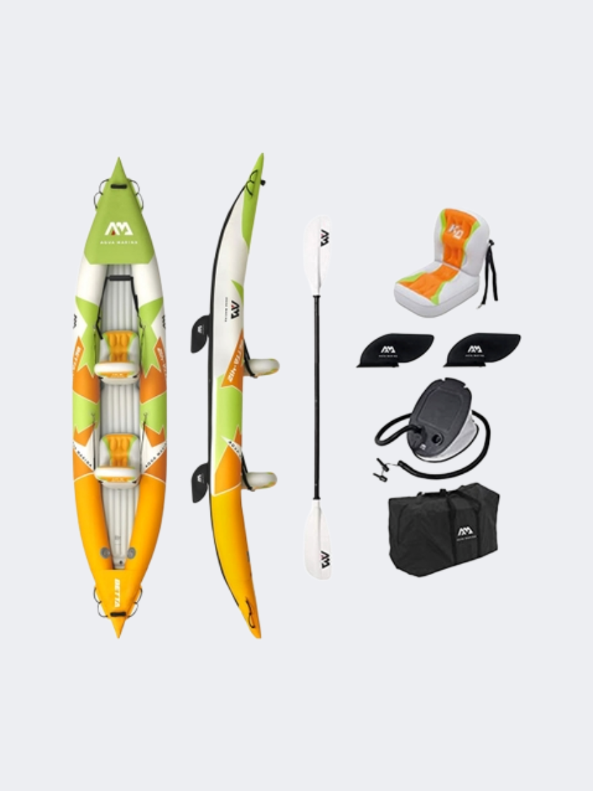 MSPA Betta Leisure 2 Person Inflatable Kayak Beach Surfboard White/Green