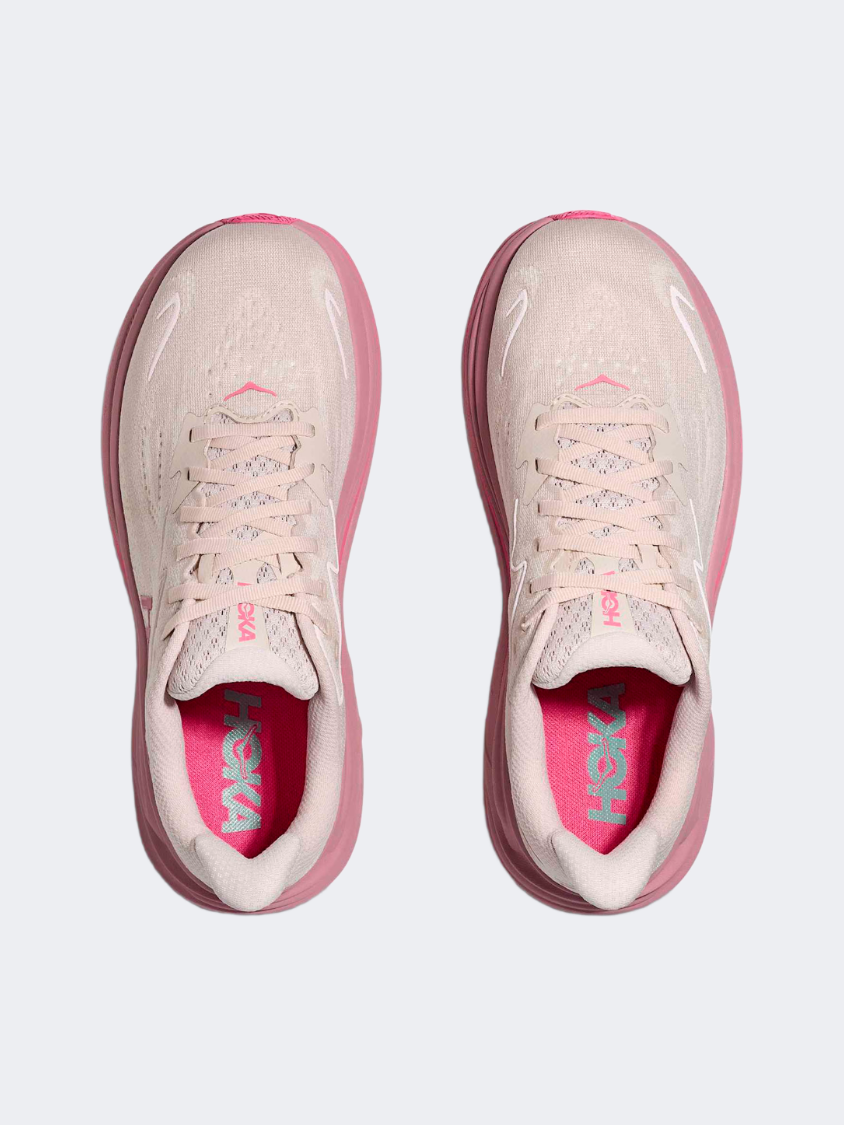 Hoka Clifton 10 Gs-Girls Running Shoes Rose Cream