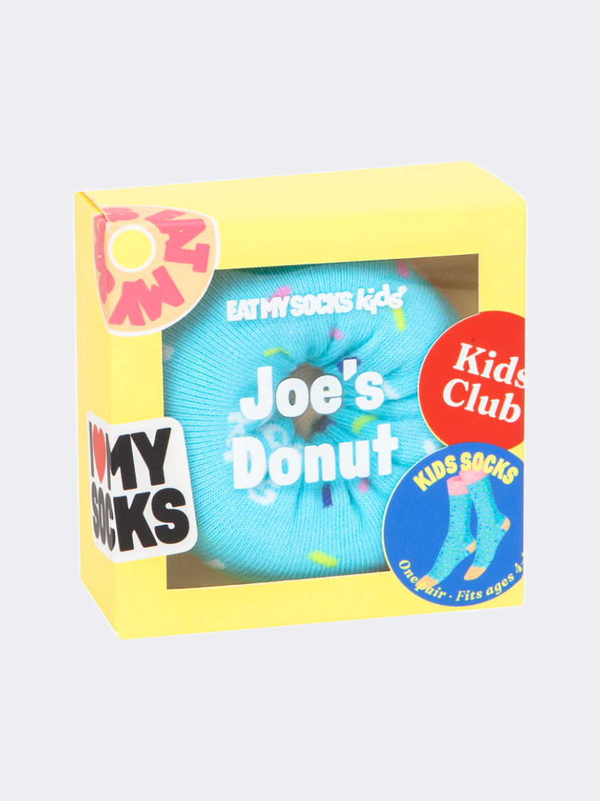 Eat My Socks Joe Donut Kids-Girls Lifestyle Sock Blue/Multicolor