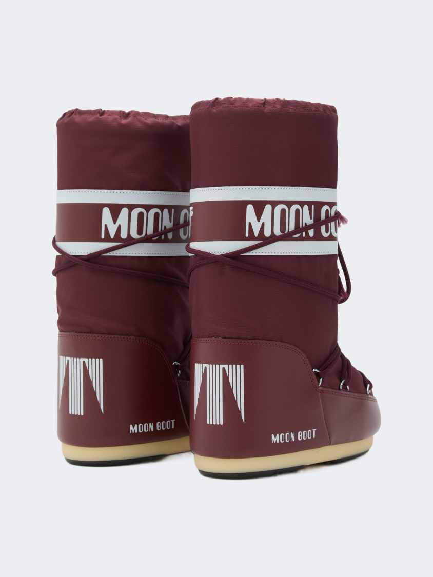 Moonboot Icon Nylon Unisex After Ski Boot Burgundy