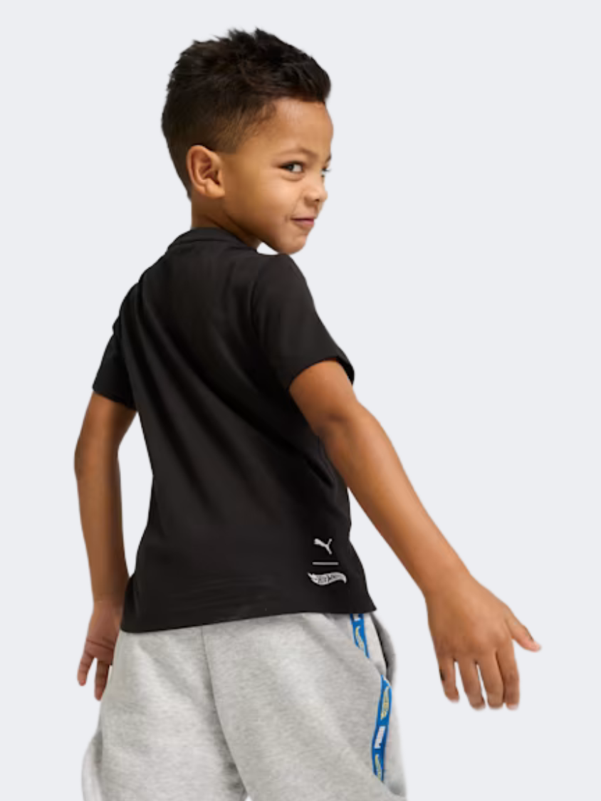 Puma X Hot Wheels Graphic Boys Lifestyle T-Shirt Black
