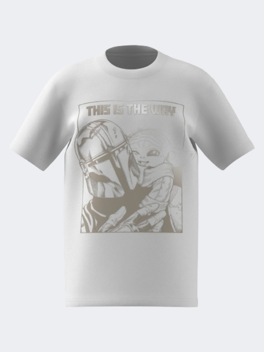 Adidas Disney X Star Wars The Mandalorian™ Kids Boys Sportswear T-Shirt White/Cybermetallic