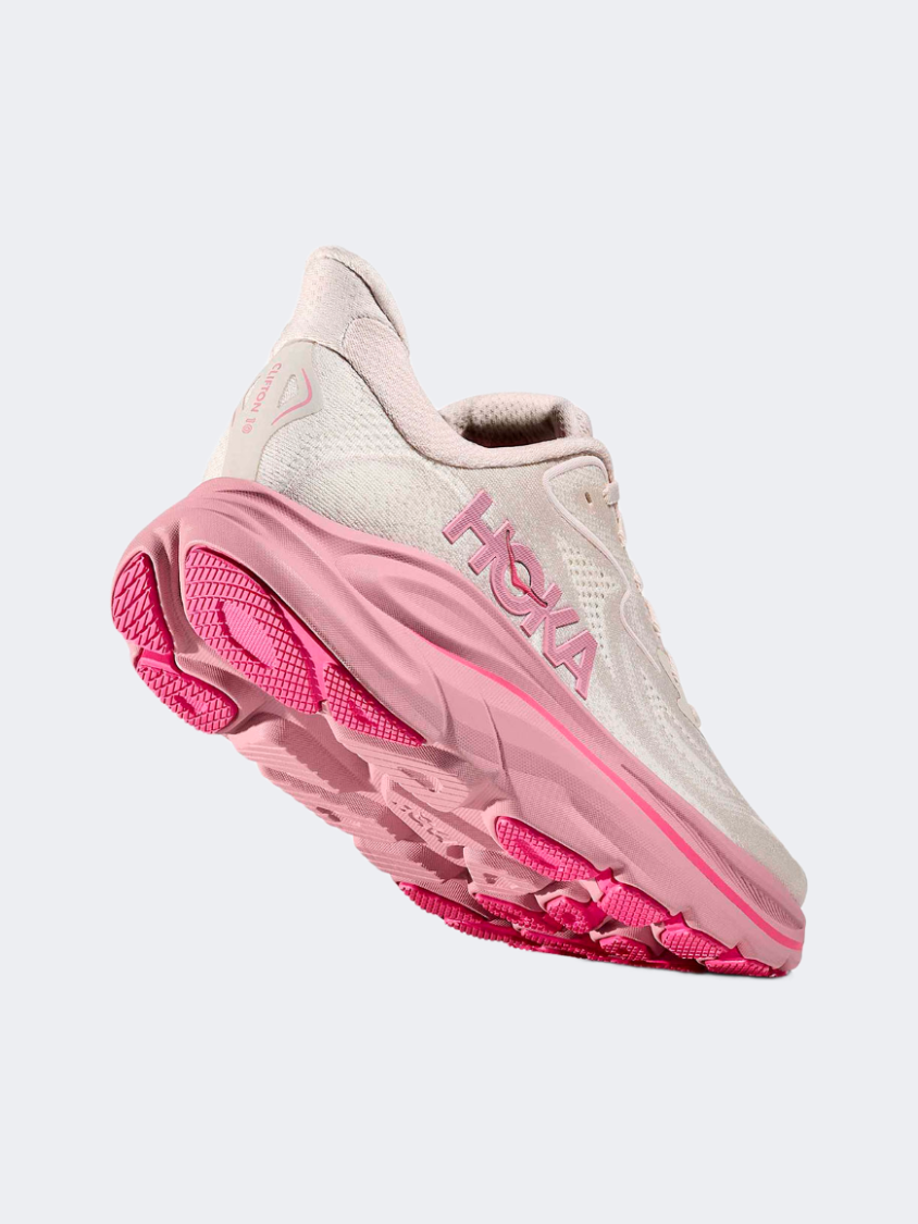 Hoka Clifton 10 Gs-Girls Running Shoes Rose Cream