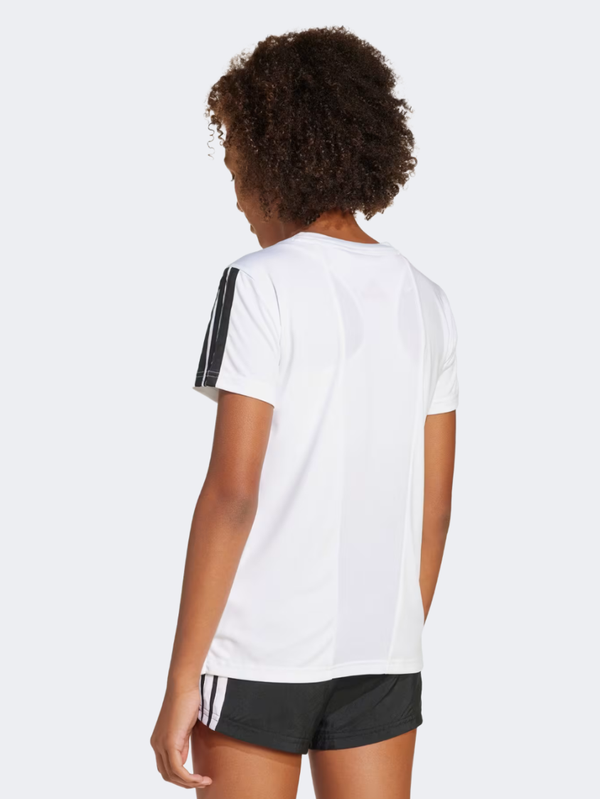 Adidas Essentials 3 Stripes Kids-Girls Sportswear T-Shirt White/Black