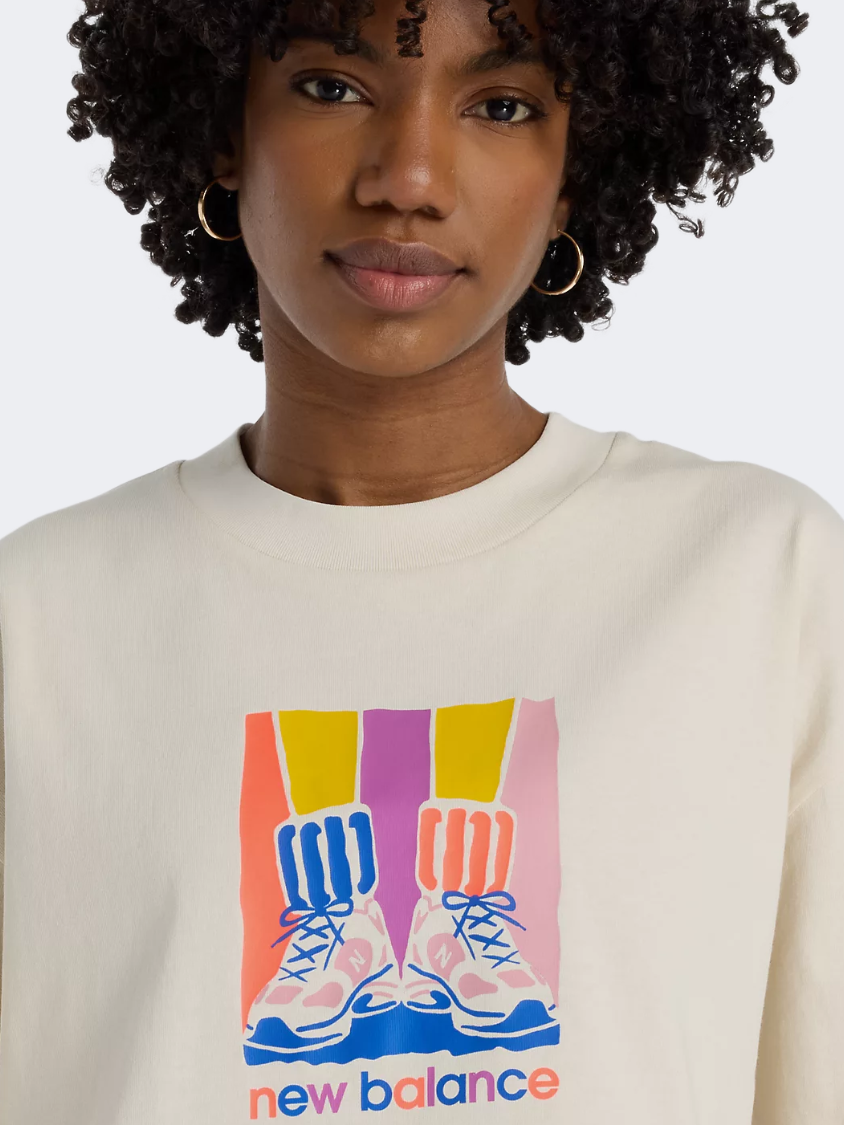 New Balance Athletics Gradient Shoes Women Lifestyle T-Shirt Linen