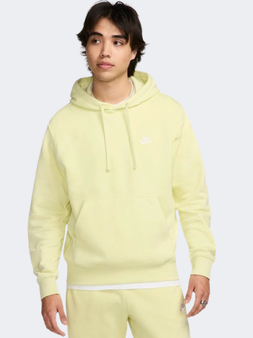 nike men's sportswear club fleece hoodie yellow
