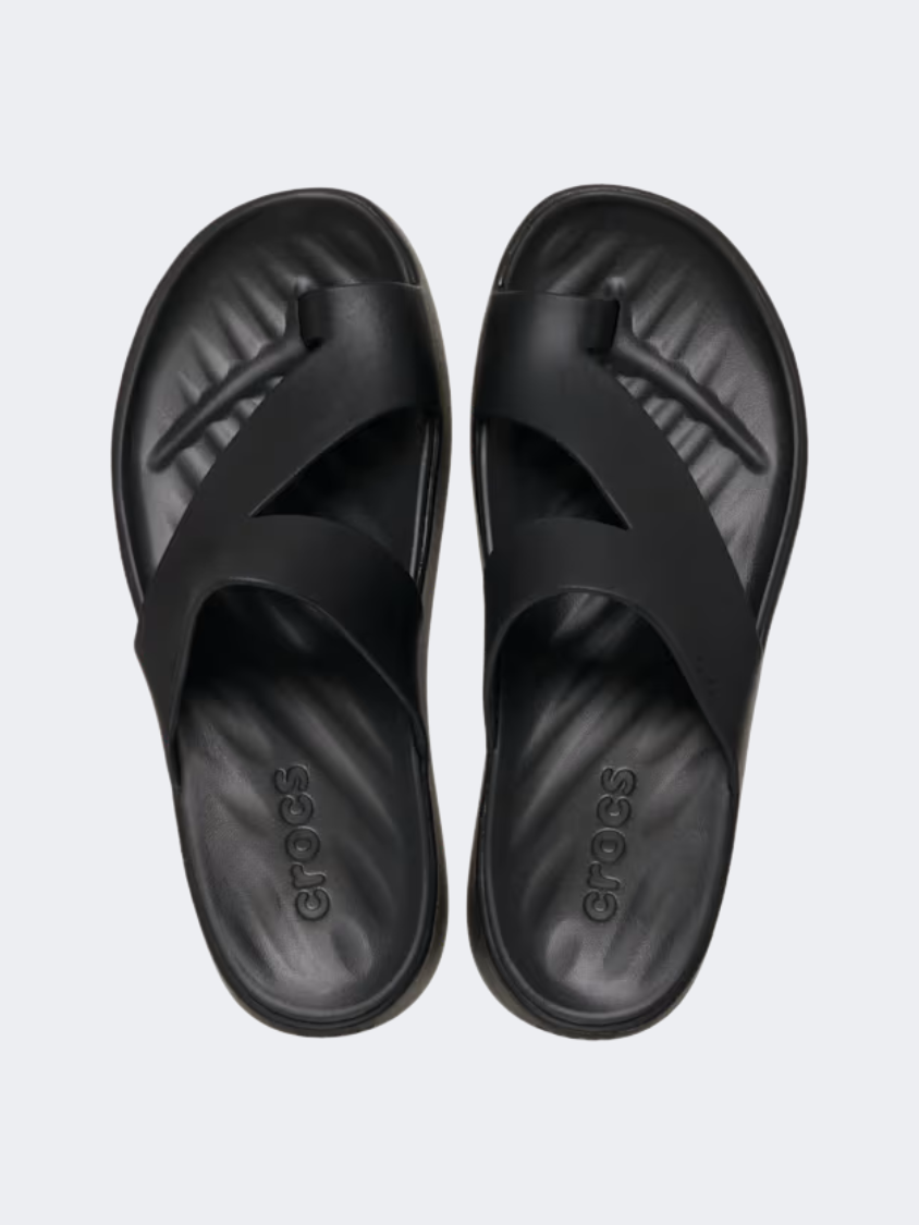Crocs Getaway Platform Toe Loop Women Lifestyle Slippers Black