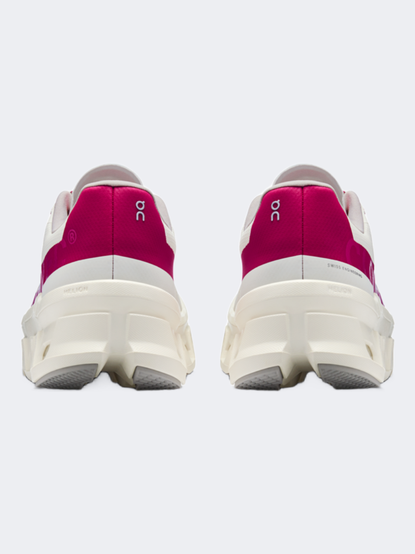 On Cloudmonster Women Running Shoes Ivory/Grenadine