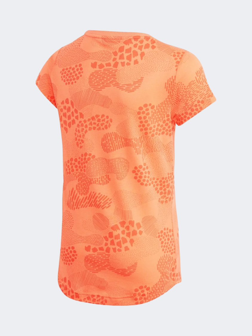 Adidas Sport Fitness Leisure Kids-Girls Training T-Shirt Coral/Amber/White