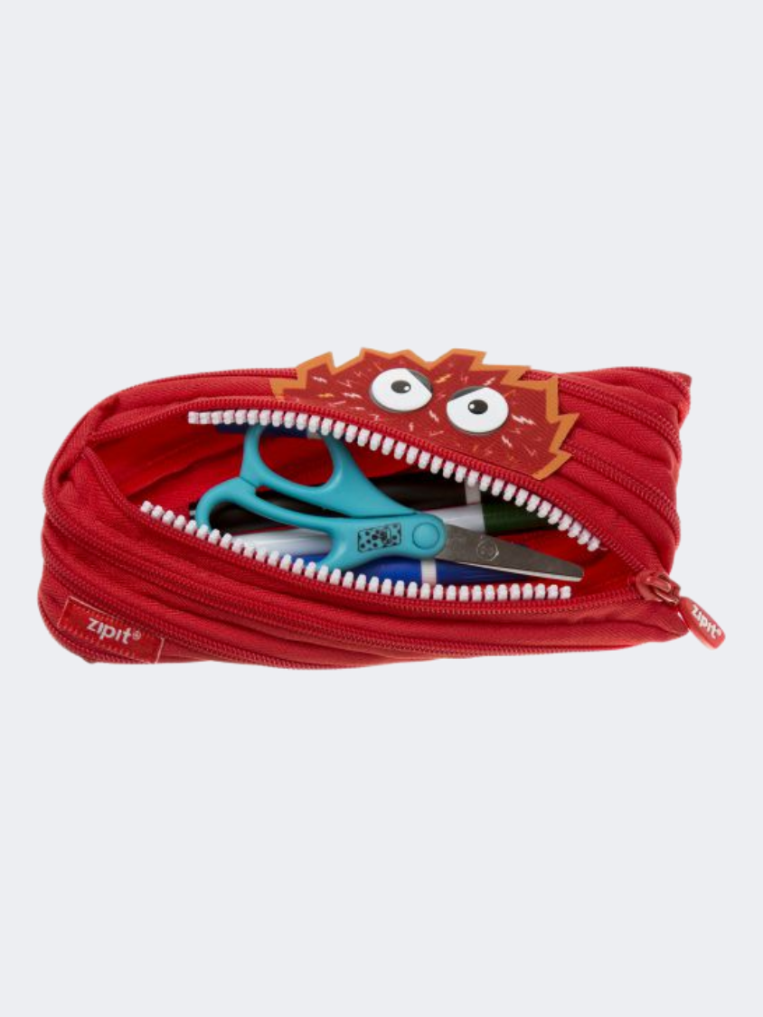 Zipit Talking Monstar Pouch Clip Strip Back To School Pencil Case Red