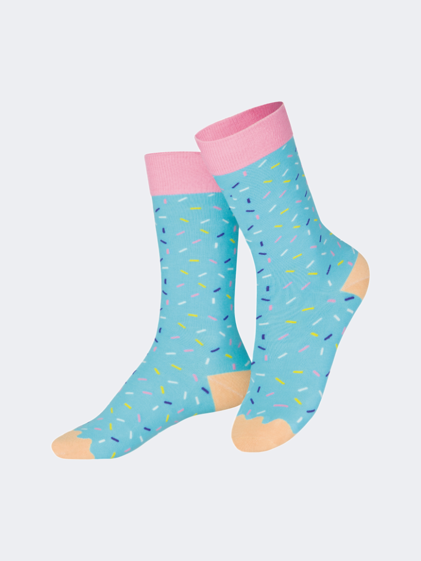 Eat My Socks Joe Donut Kids-Girls Lifestyle Sock Blue/Multicolor