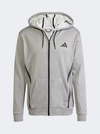 Adidas 3-Stripes Full-Zip Men Training Hoody Grey