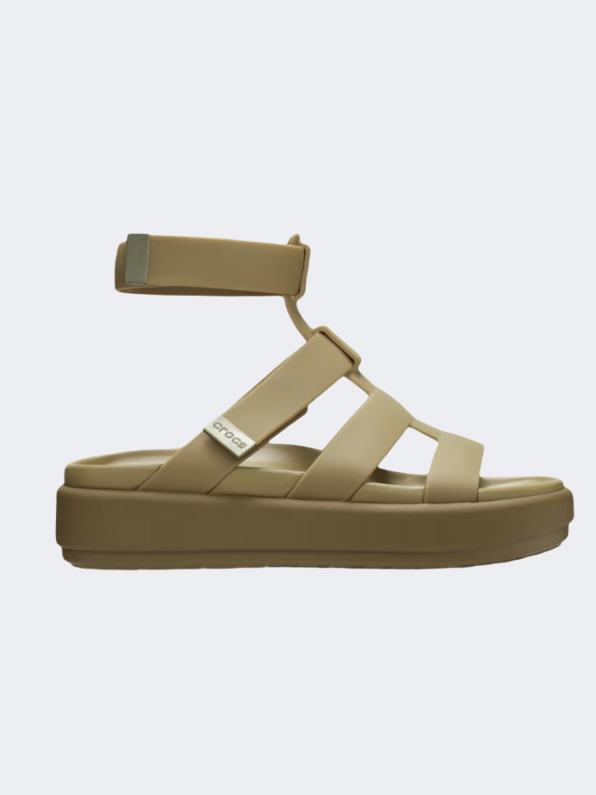 Crocs Brooklyn Luxe Gladiator Women Lifestyle Sandals Tan MikeSport Lebanon