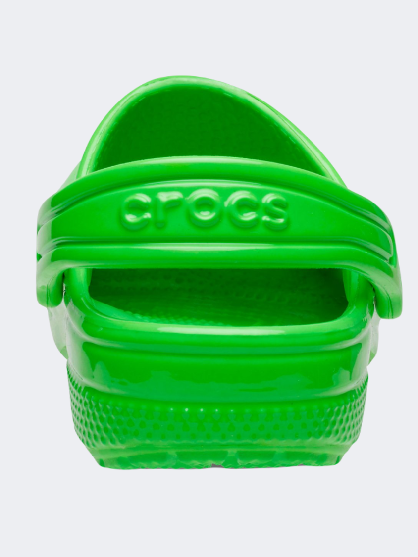 Crocs Classic Neon Highlighter Kids Lifestyle Slippers Green Slime