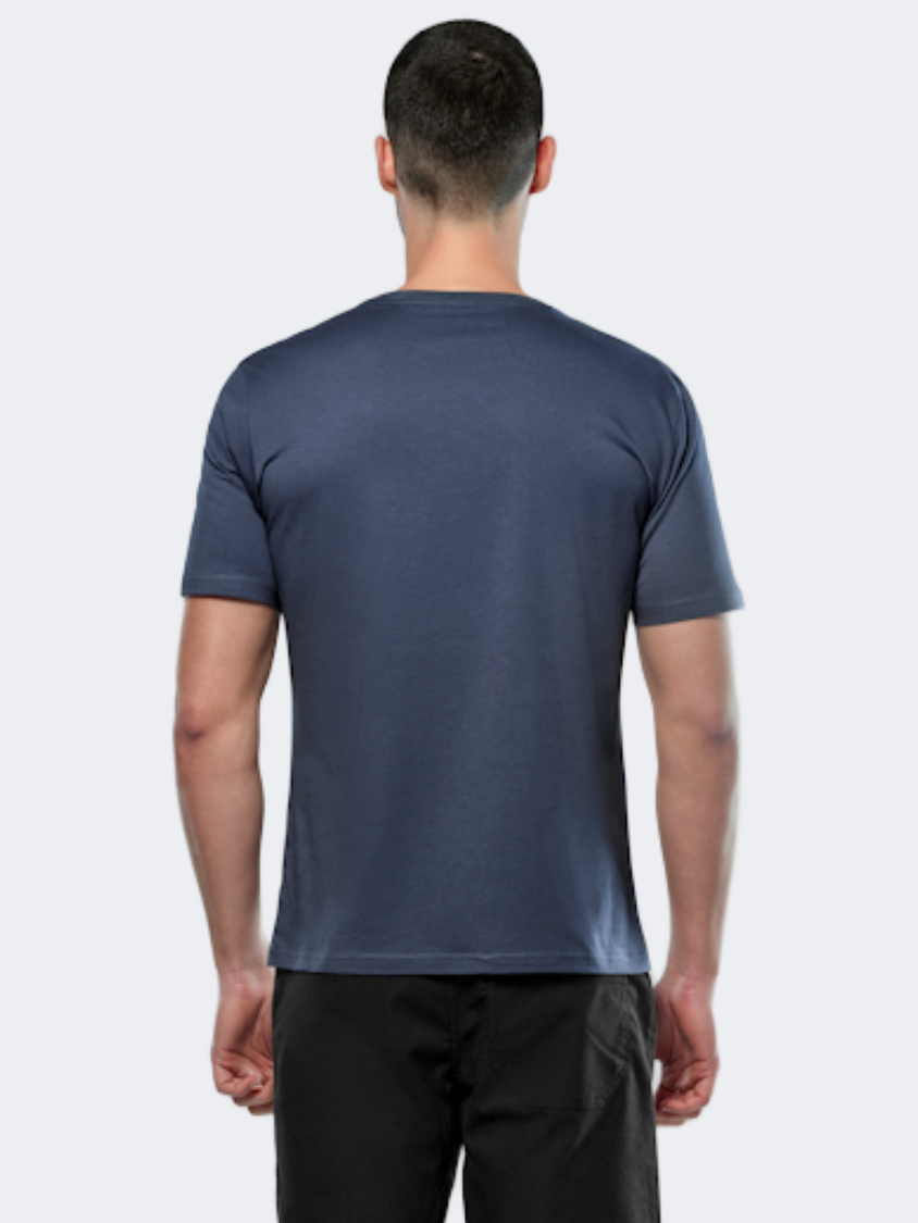 Salewa Eagle Logo Patch Men Hiking T-Shirt Java Blue