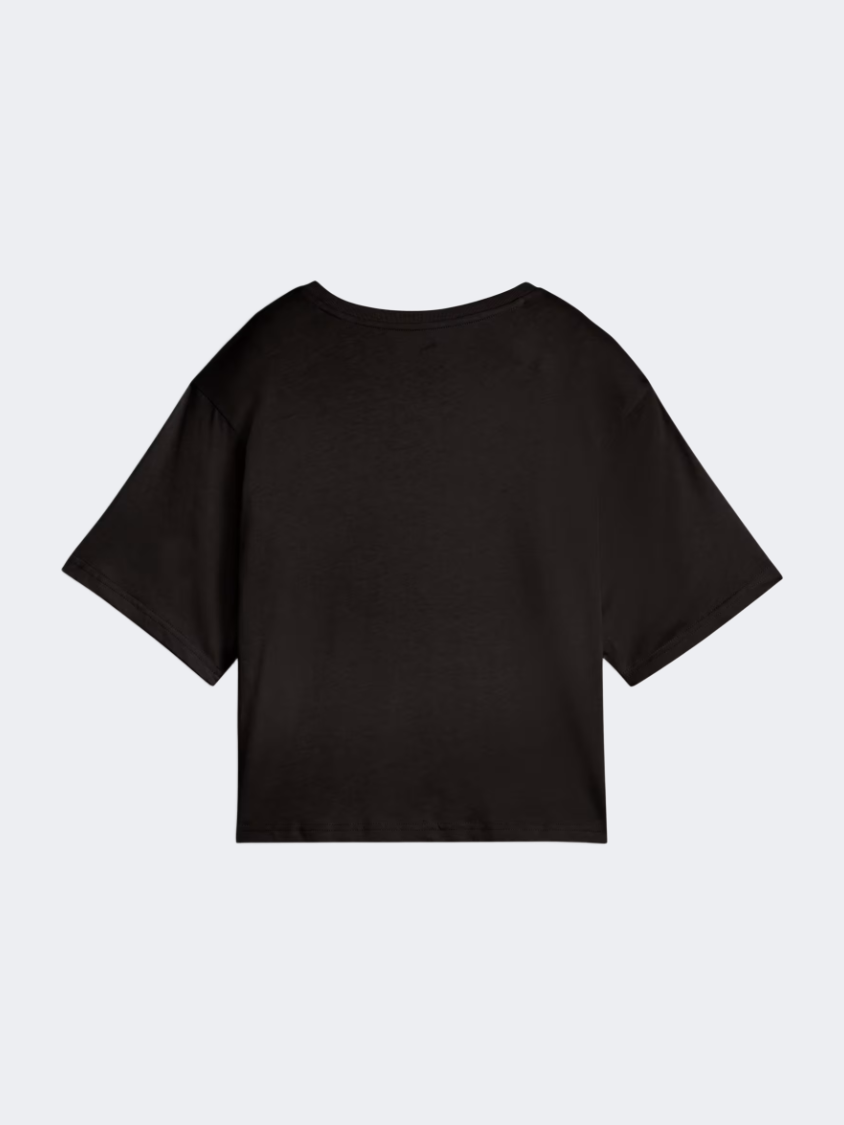 Puma Essentials Cropped Number 1 Logo Women Lifestyle T-Shirt Black