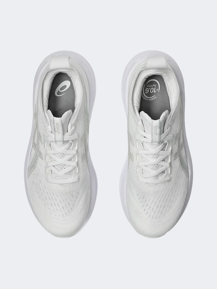 Asics Gel Nimbus 27 Women Running Shoes White/Glacier Grey