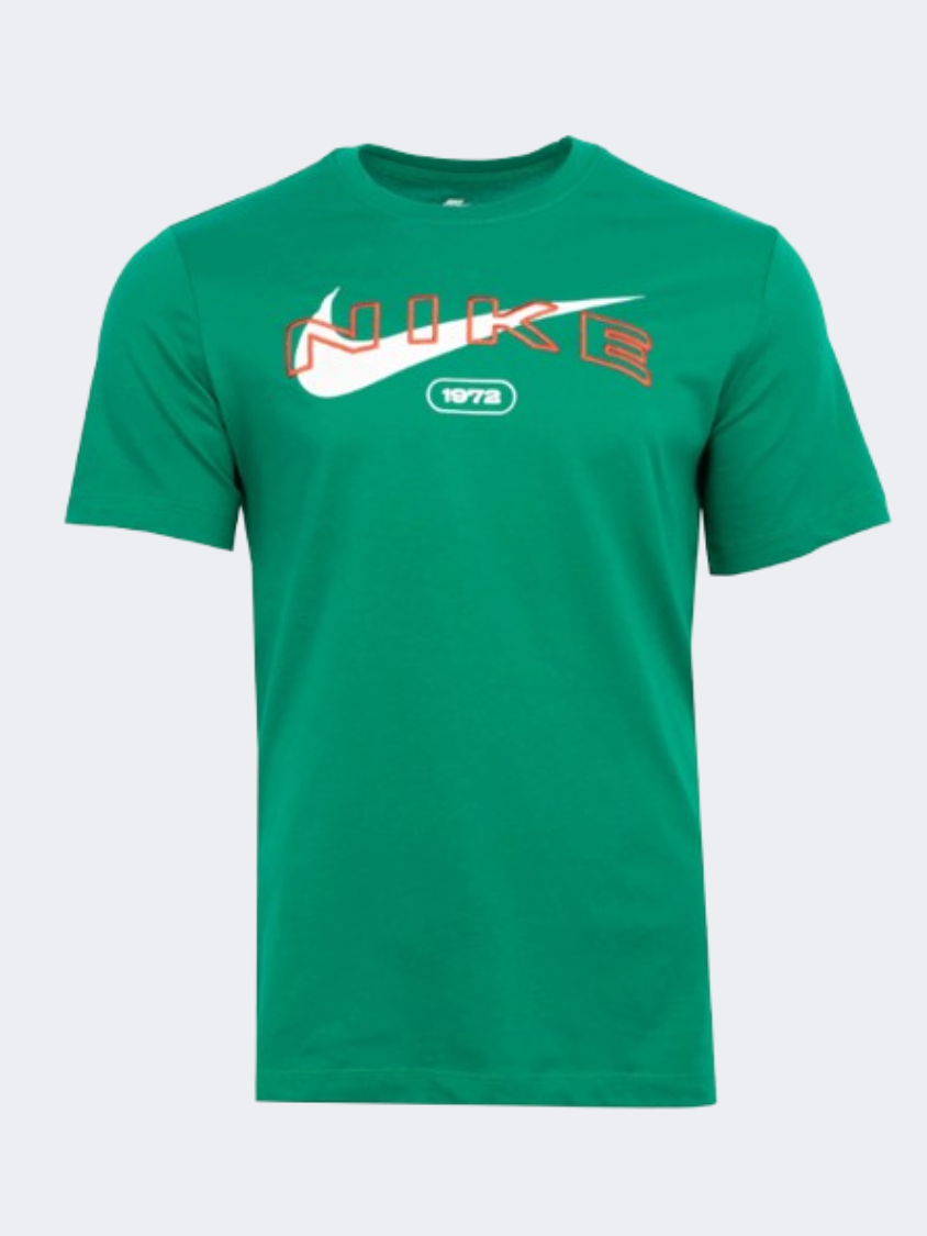 orange and green nike shirt