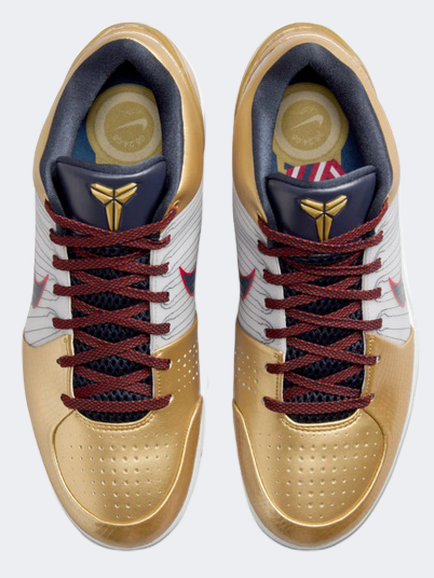 Nike Kobe Iv Protro Men Basketball Shoes Metallic Gold/White