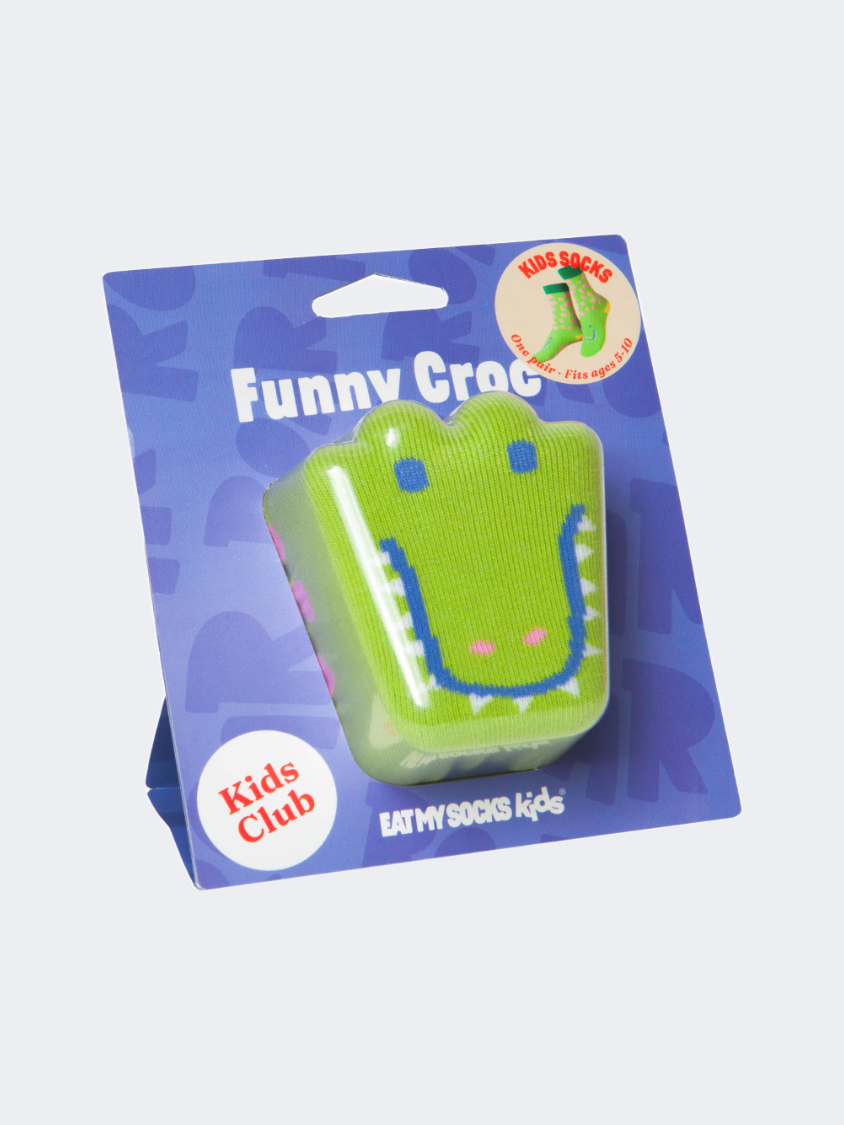 Eat My Socks Hungry Crocodile Kids-Unisex Lifestyle Sock Multicolor