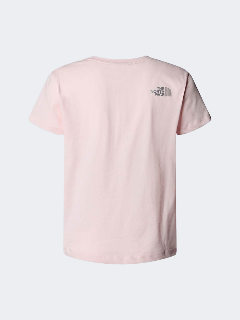 The North Face Reflective Logo Relaxed Girls Lifestyle T-Shirt Pale Blossom