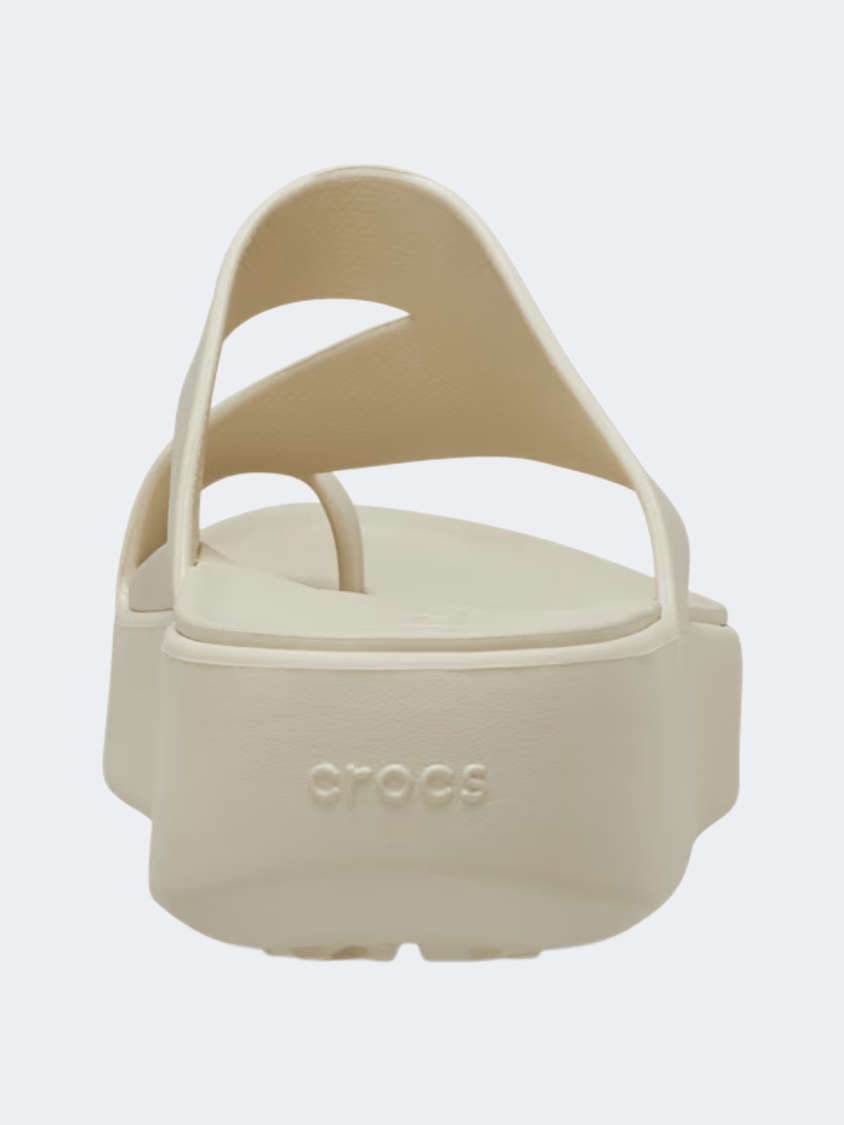 Crocs Getaway Platform Toe Loop Women Lifestyle Slippers Sandstone