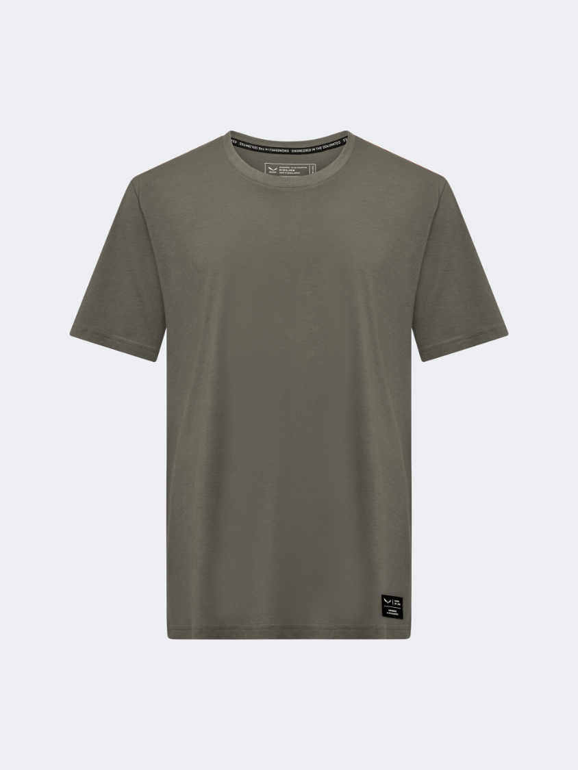 Salewa Eagle Logo Patch Men Hiking T-Shirt Optical White