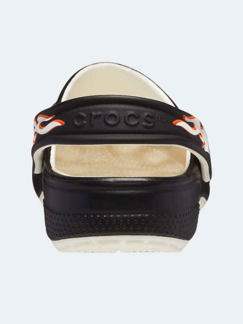 Crocs Classic Glow Flames Clog Kids Lifestyle Slippers Black