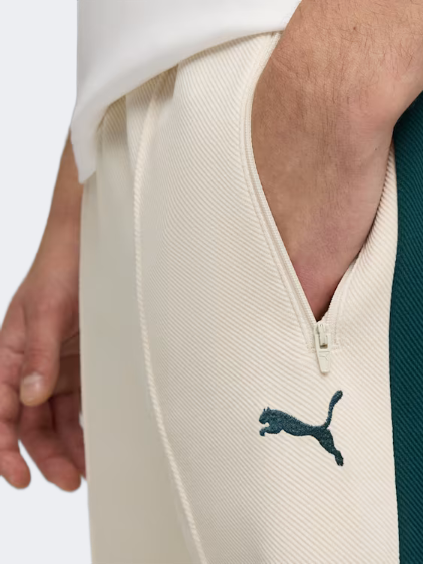Puma T7 Relaxed Jacquard Men Lifestyle Pant Alpine Snow/Green