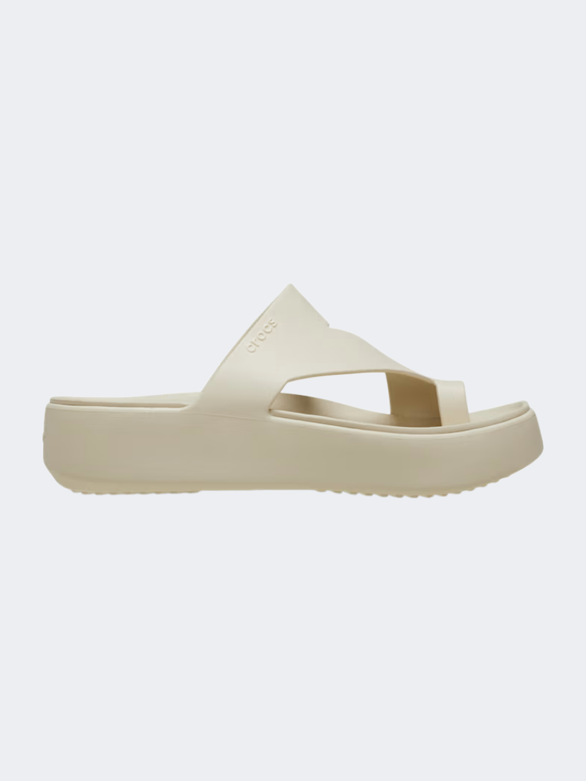 Crocs Getaway Platform Toe Loop Women Lifestyle Slippers Sandstone