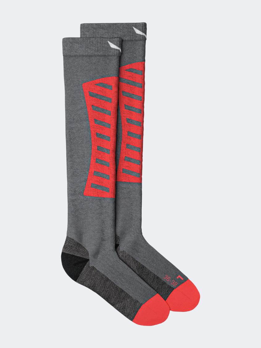 Salewa Sella Dryback Merino Knee Cut Women Hiking Sock Grey Melange