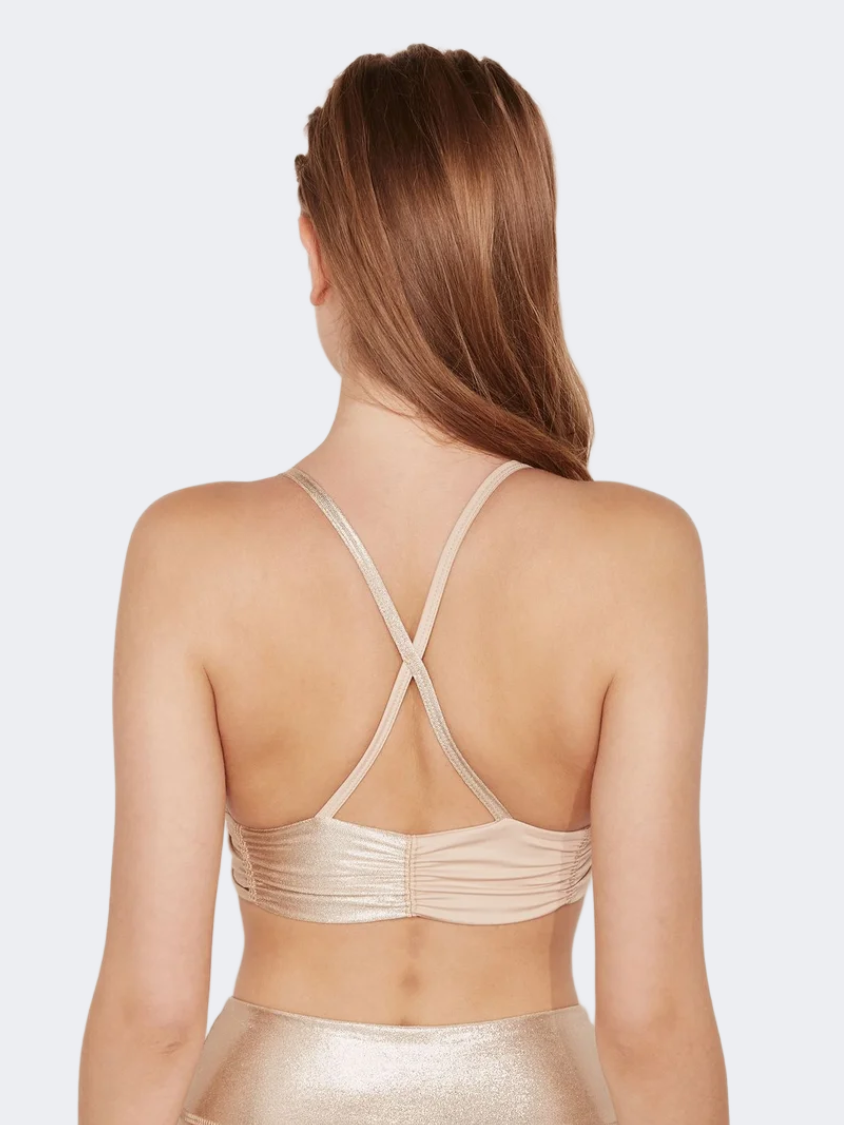 Body Language Scrunchy Top Women Training Bra Gold
