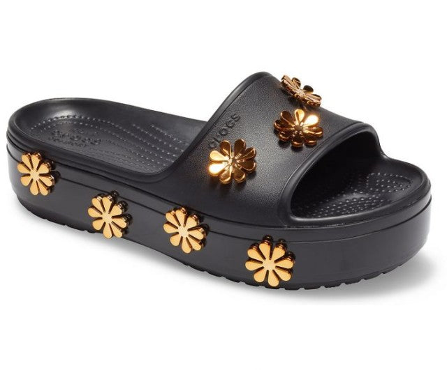 women's crocs sloane metallic blooms slide