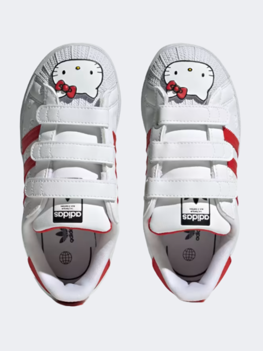 Adidas Hello Kitty Superstar Kids Original Shoes White/Red