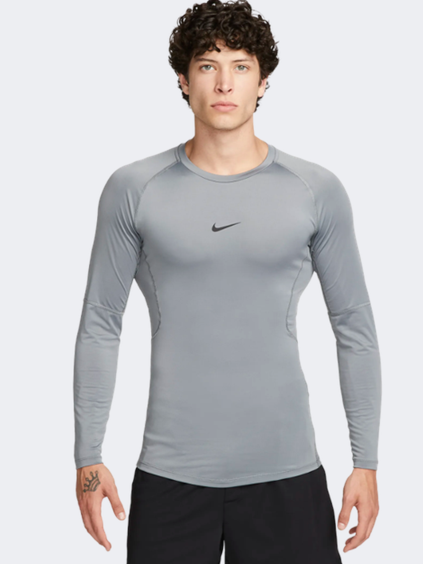Nike Pro Men Training Training Long Sleeve Smoke Grey Black MikeSport Lebanon