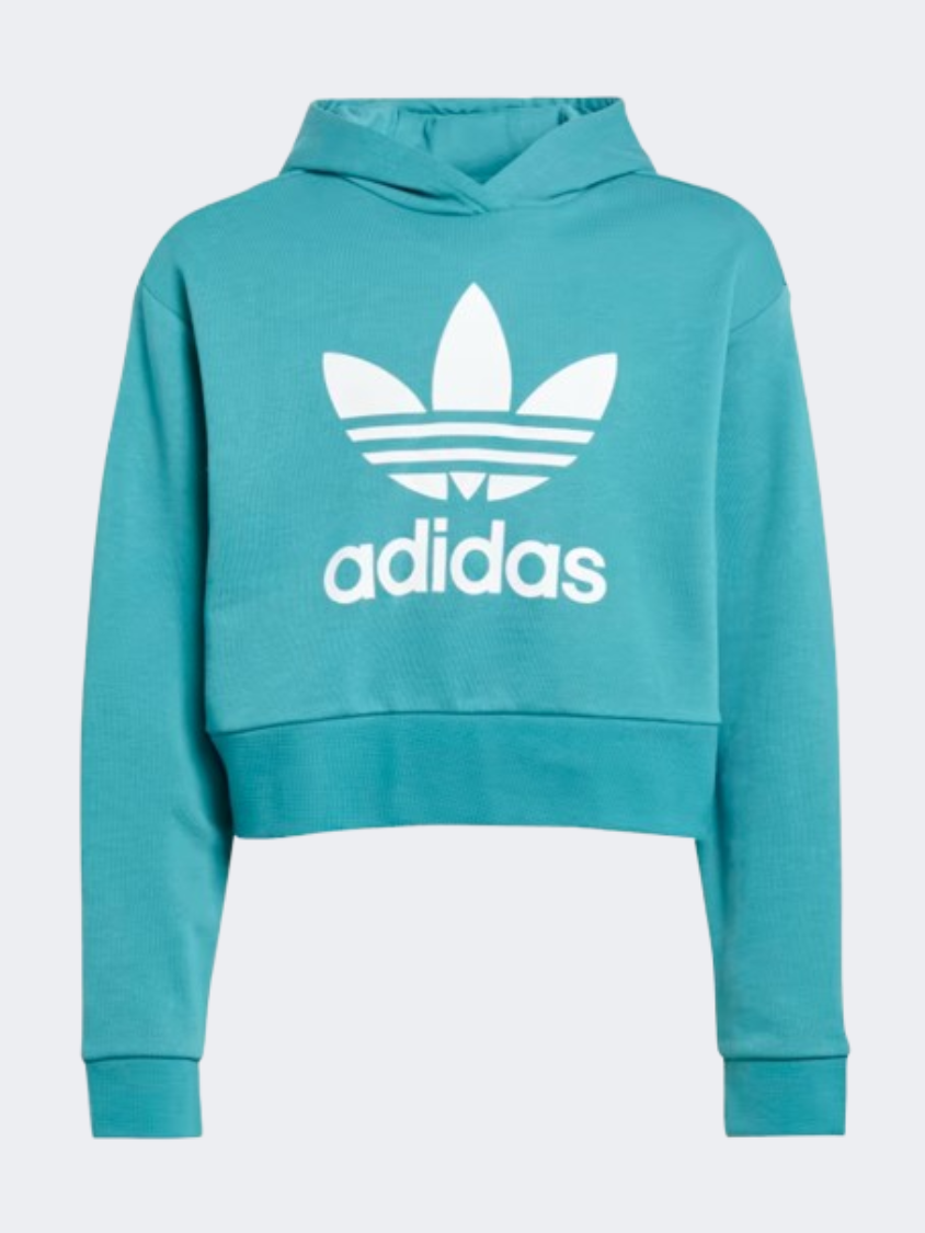 Trefoil cropped hoodie mint best sale