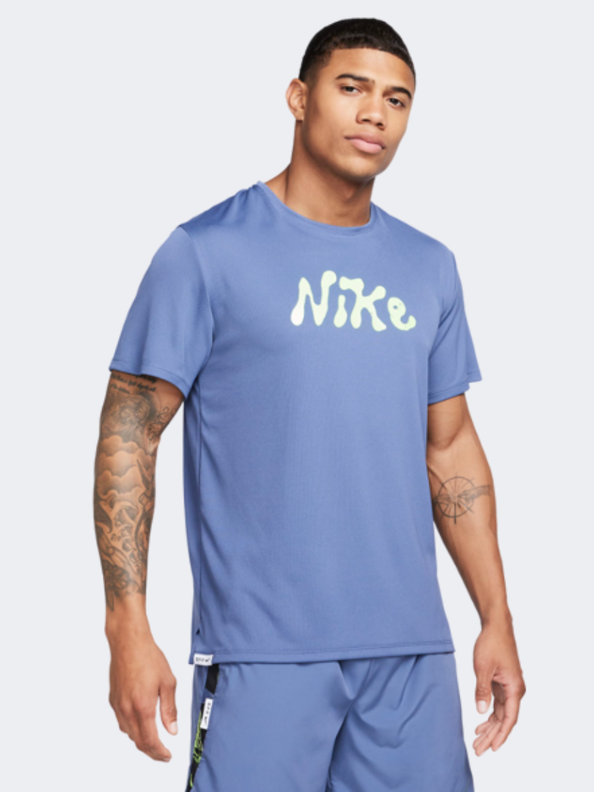 Nike Df Uv Miler Studio 72 Men Running Running T Shirt Diffuse Blue Li MikeSport Lebanon