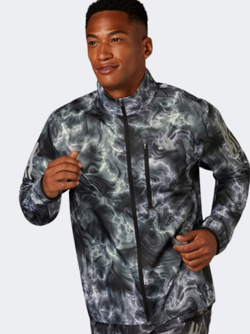 Adidas Own The Run Men Running Jacket White Black Grey MikeSport Lebanon