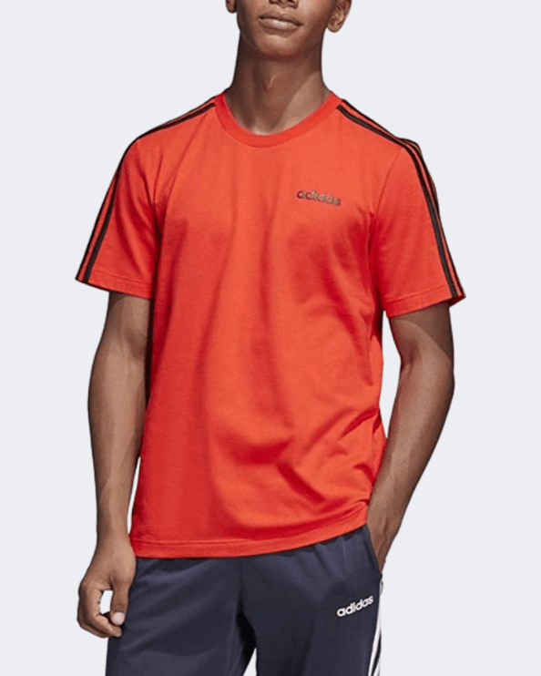 adidas 3 Stripe T-shirt in Orange for Men