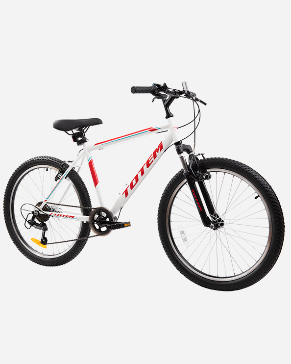 Totem 24 Steel Kids Biking Bike White Red Cha 2102