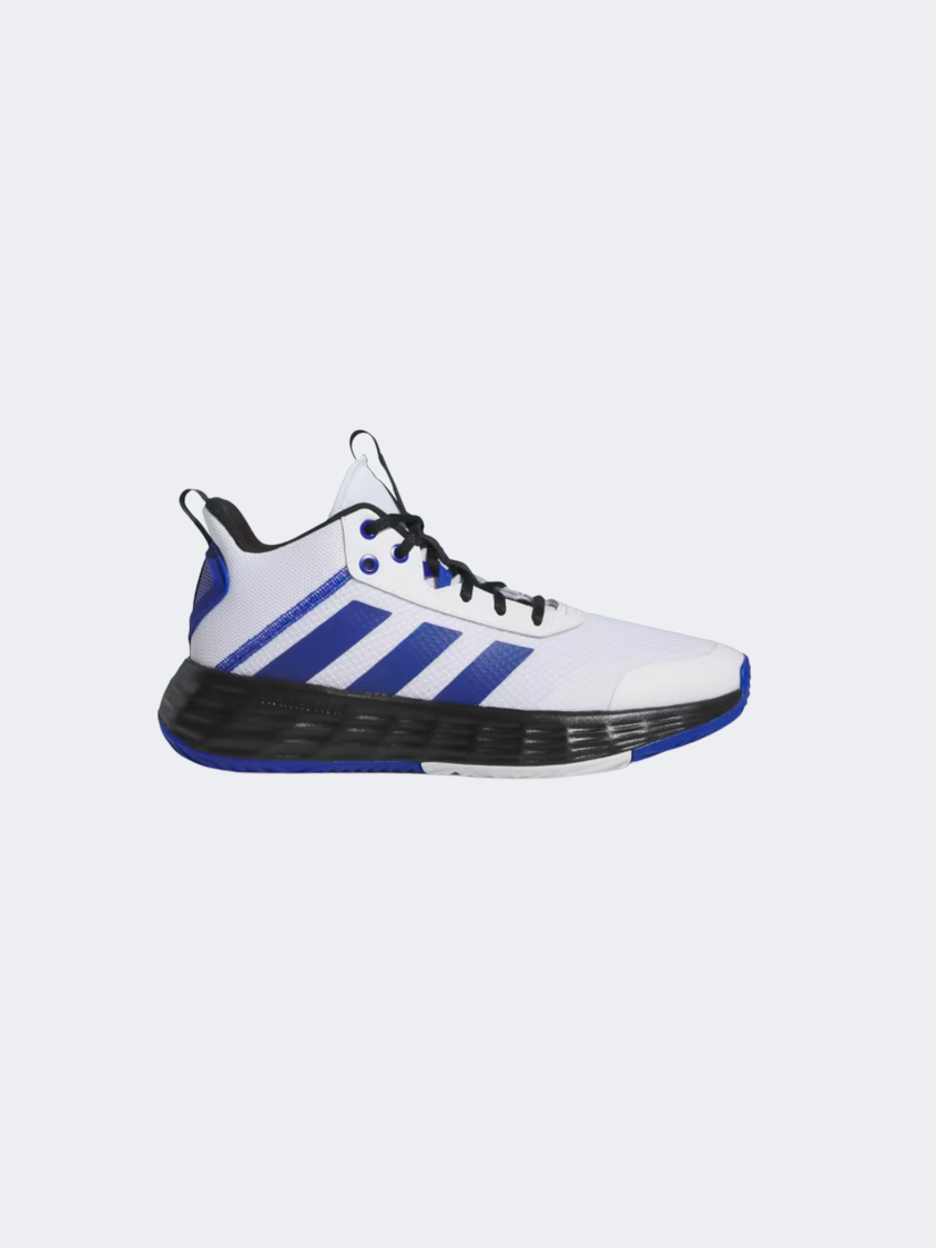 Adidas blue and 2025 white basketball shoes