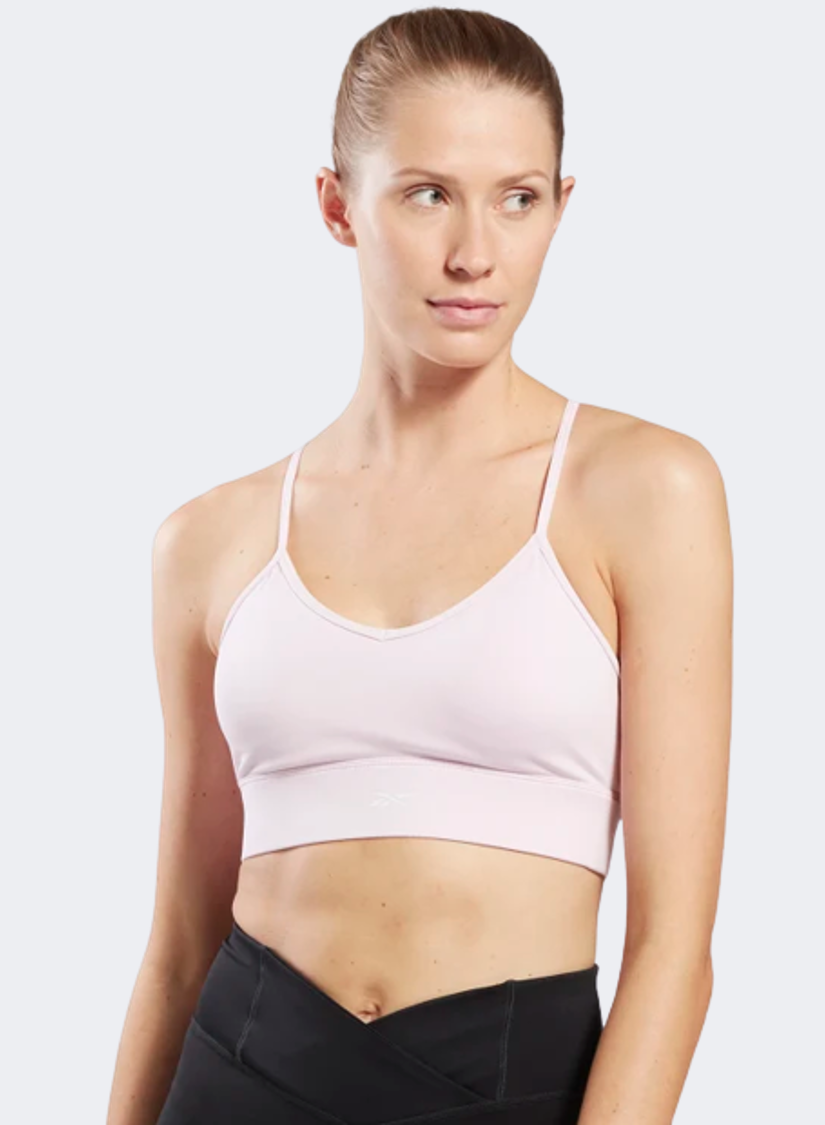 Reebok Workout Ready strappy sports bra in pink