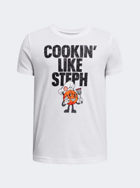 Under Armour Curry Chef Boys Basketball T-Shirt White/Black