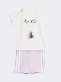 Adidas Disney Frozen T-Shirt Baby-Girls Sportswear Set White/Dark Blue